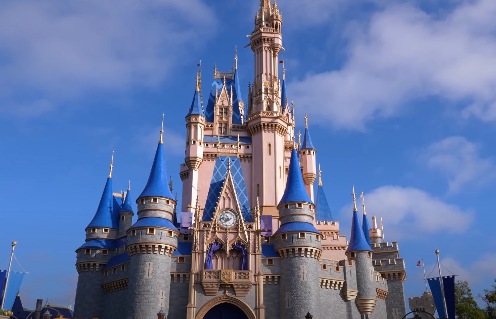 Magic Kingdom castle with sky background behind