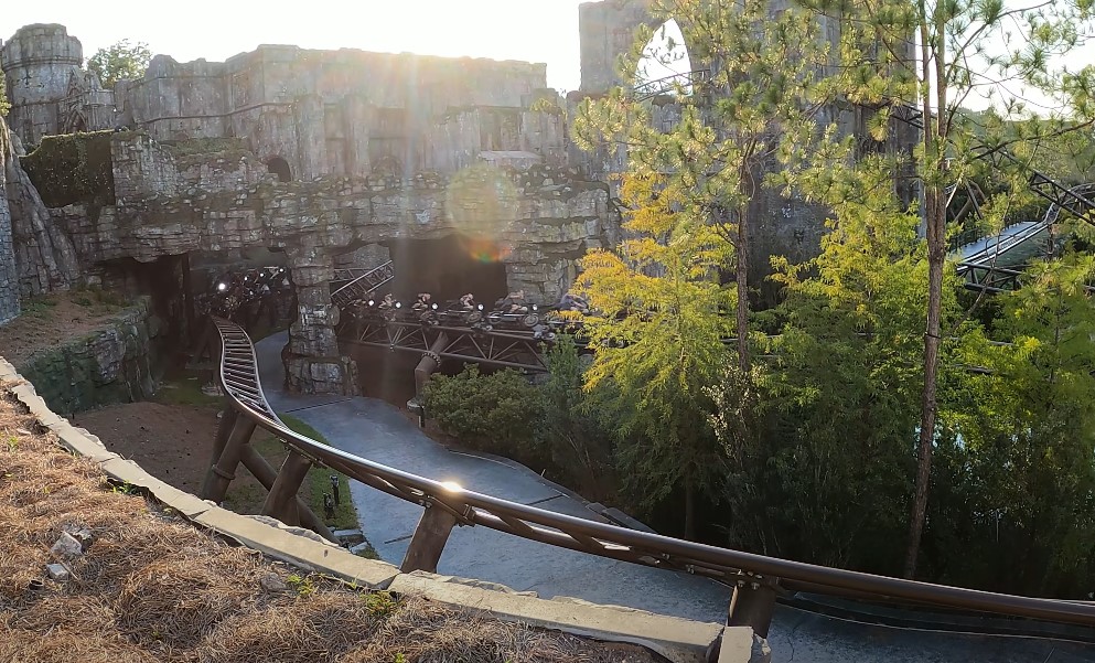 Ride on a Hagrid’s roller coaster in autumn