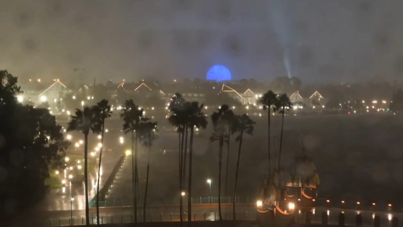 A View of Disney's Theme Park During Hurricane Milton