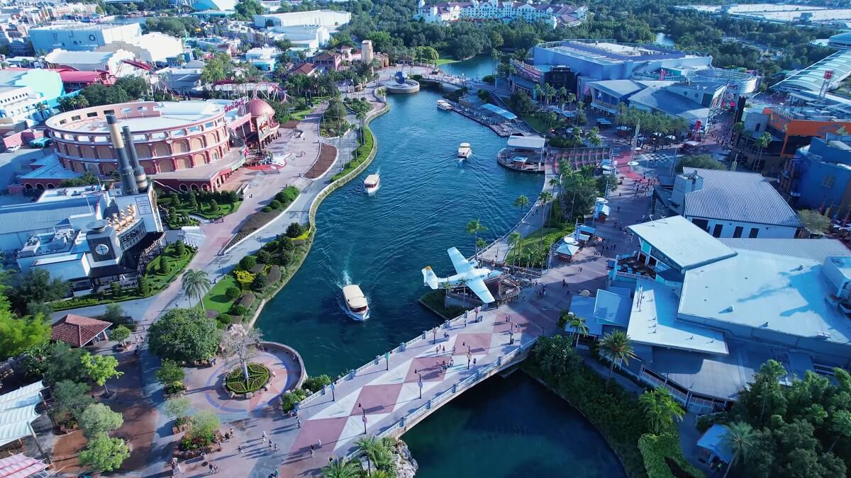 Aerial view of Universal CityWalk in Orlando, Florida